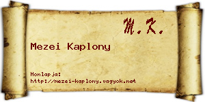 Mezei Kaplony névjegykártya